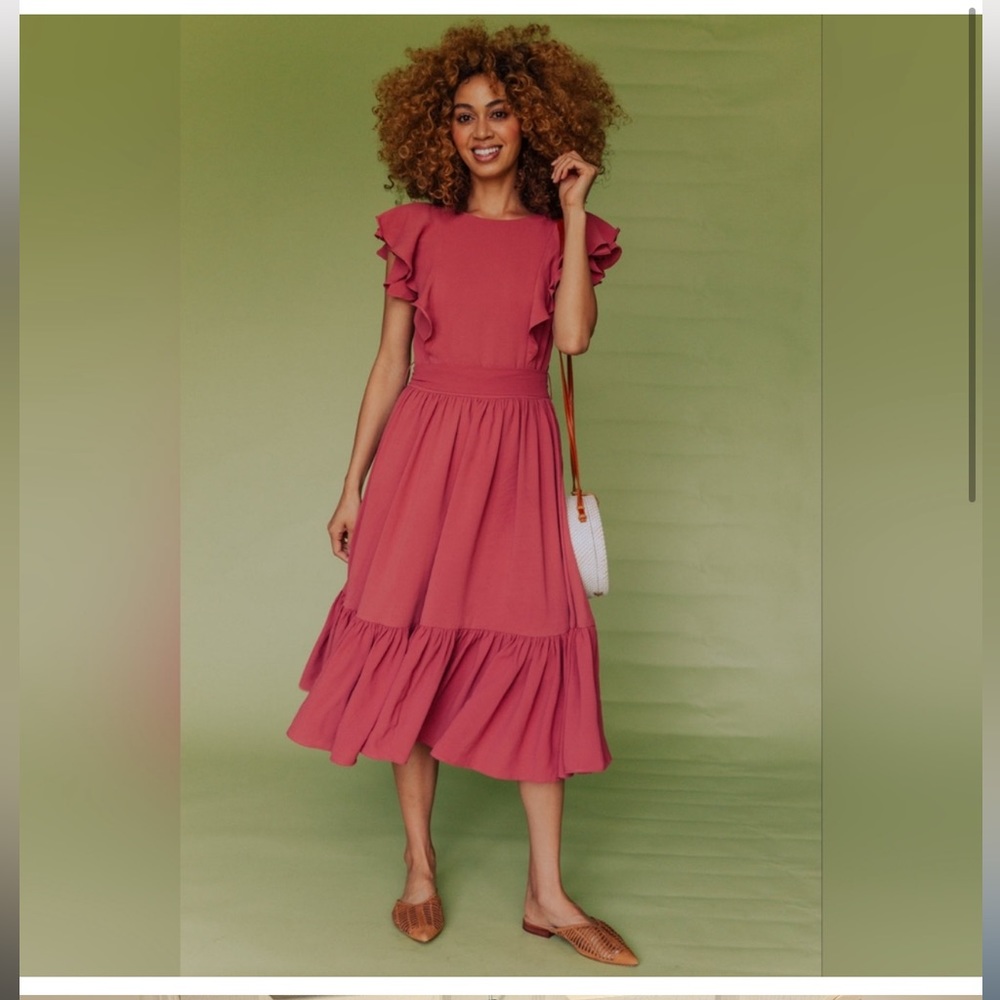 Ivy City Co Pink Ruffle Dress
